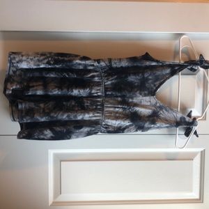 Black tie-dye tie romper